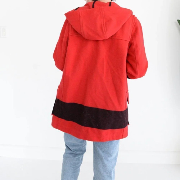 Stylish Red Toggle Pea Coat - Picture 4 of 16